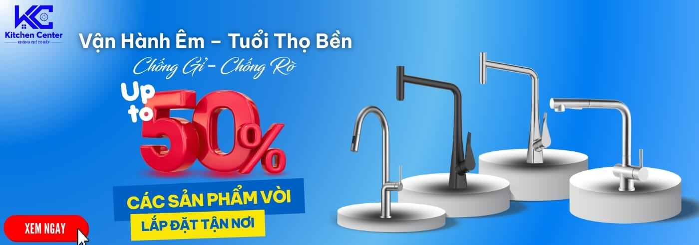 Banner vòi rửa bát thiết kế sang trọng