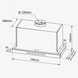 máy hút mùi âm tủ Garis G3247