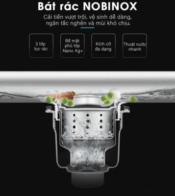 Chậu rửa bát 2 hố NOBINOX LIKEN NL786 Chậu rửa bát 2 hố NOBINOX LIKEN NL786