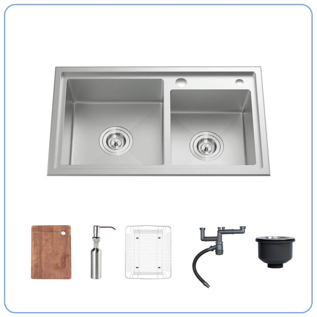 Chậu rửa bát 2 hố NOBINOX LIKEN NL786 Chậu rửa bát 2 hố NOBINOX LIKEN NL786