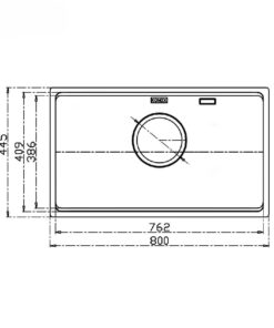Chậu rửa bát chống xước Konox Dekor 8044SU Chậu rửa bát Konox Dekor 8044SU bản vẽ kỹ thuật
