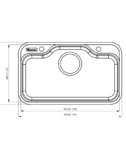 Kích thước chậu rửa bát chống xước Konox Dekor 8048SU