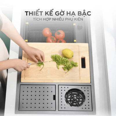 Gờ hạ bậc tiện lợi của chậu rửa NOBINOX