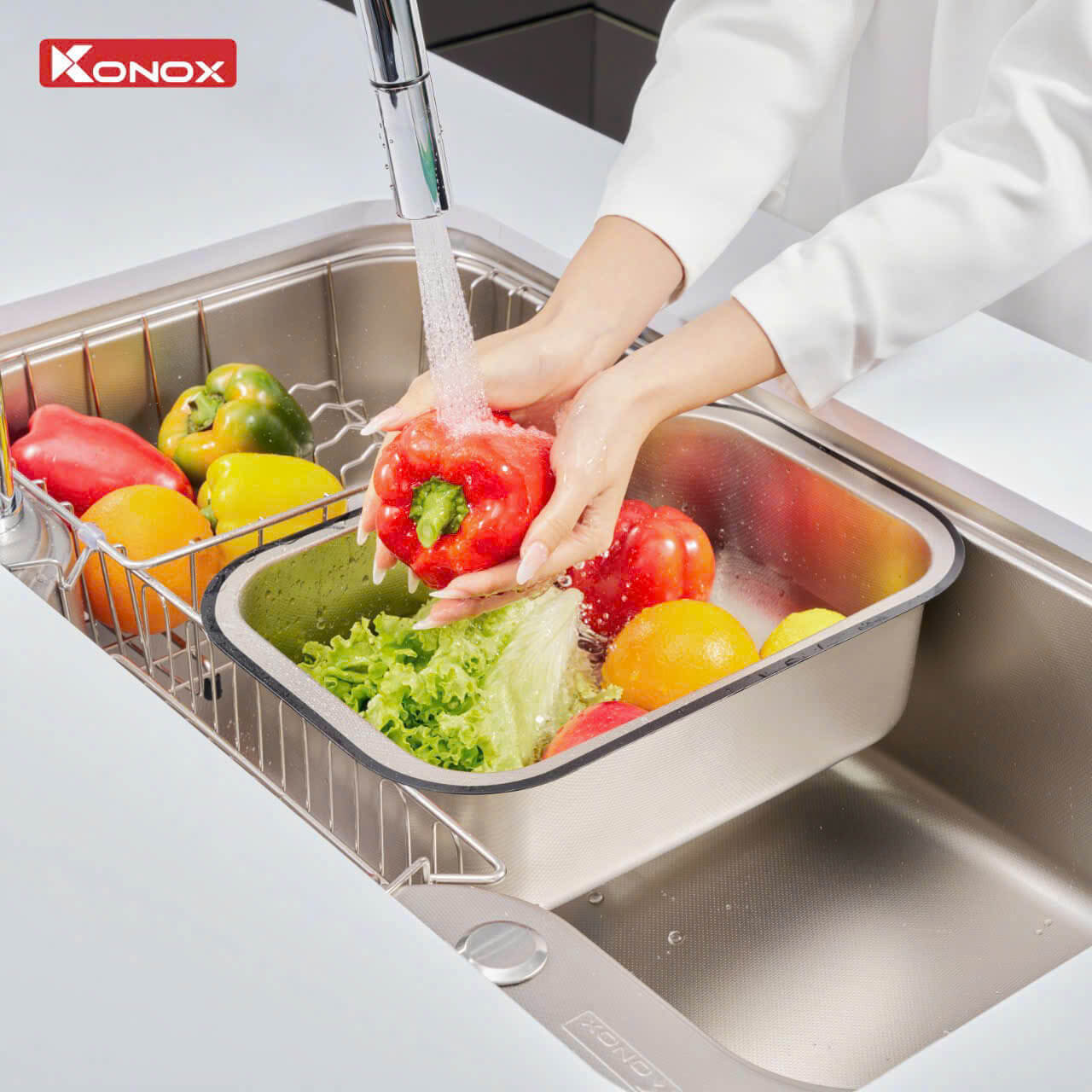 Chậu rửa bát 1 hố chống xước Konox Dekor 8048SU