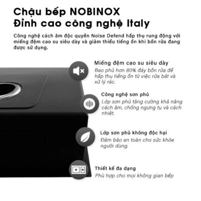 Chậu rửa bát 2 hố NOBINOX LIKEN NL749