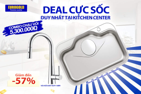 Chậu rửa bát 1 hố to GS1180 + Vòi nóng lạnh MF11C