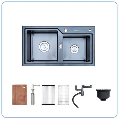 Chậu rửa bát 2 hố NOBINOX LUMIA NJ513B