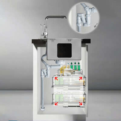 Siphon chữ N tối ưu của chậu rửa NOBINOX