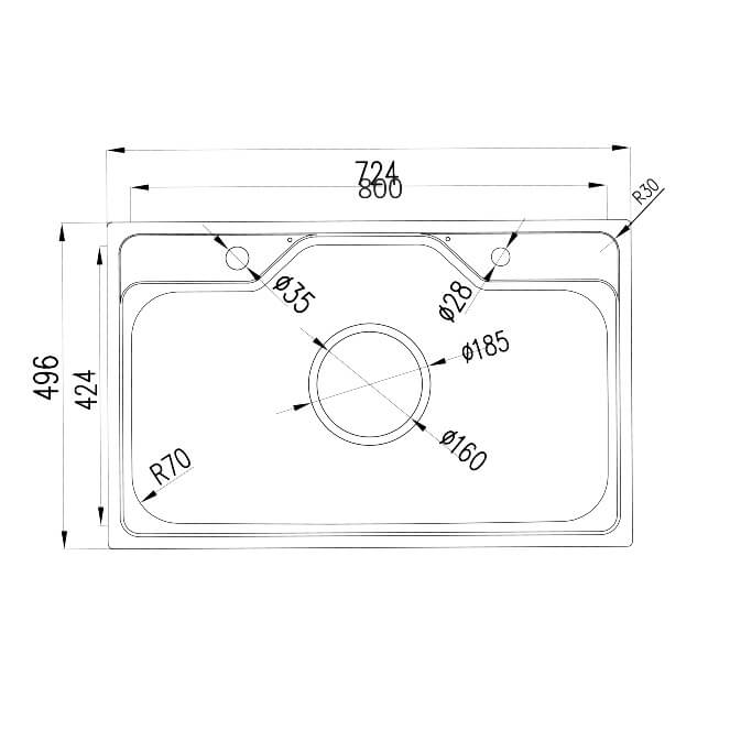Thông số kỹ thuật Chậu rửa bát GS11.80