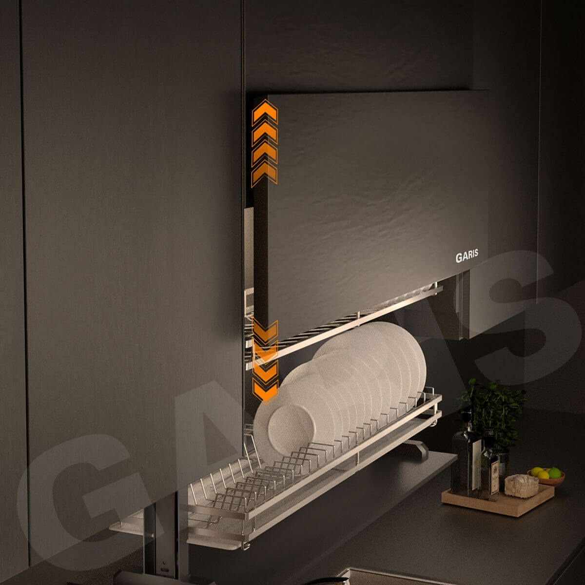 Giá bát đĩa nâng hạ điện Garis GL06LP